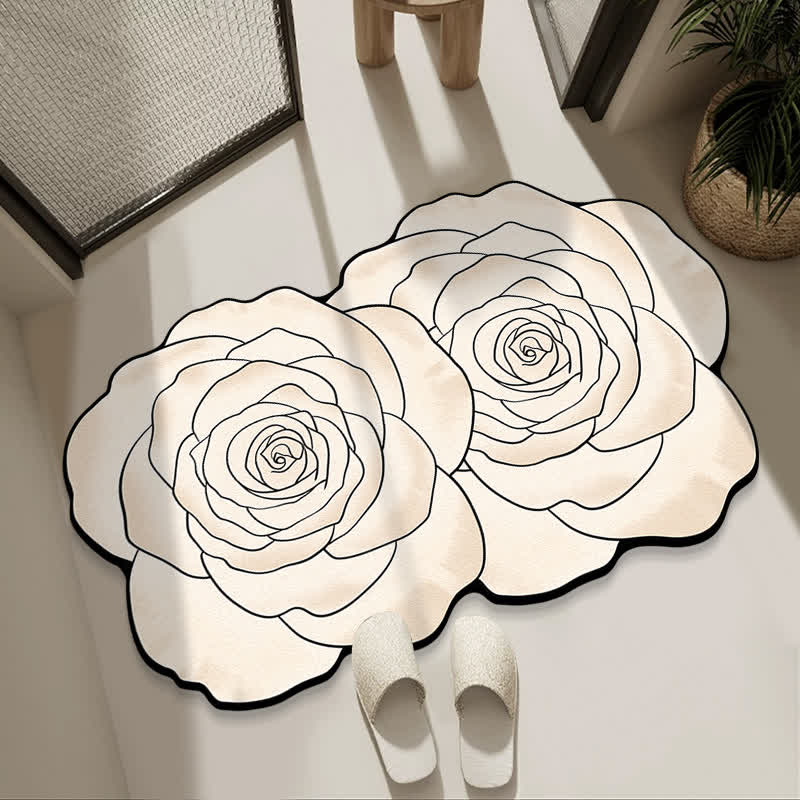 Rose Inspired Diatom Mud Bath Mat - White - 31"x 47" - image 1