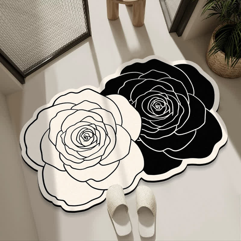 Rose Inspired Diatom Mud Bath Mat - Black&White - 31"x 47" - image 3