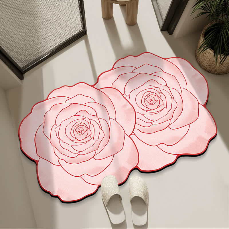 Rose Inspired Diatom Mud Bath Mat - Pink - 31"x 47" - image 0