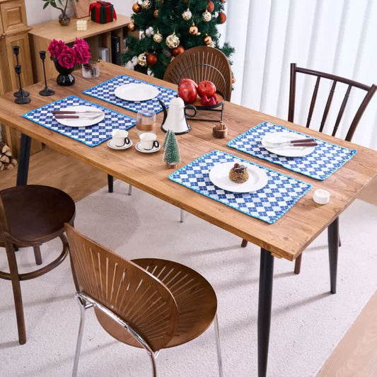 Diamond Check Jacquard Fabric Placemat(4PCS) - image 1