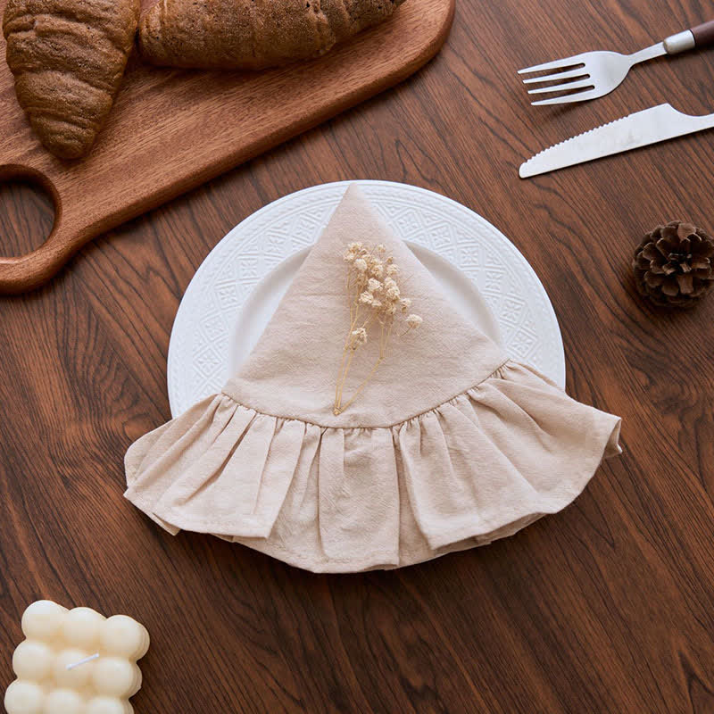 Minimalist Solid Color Ruffled Edge Placemat(4PCS) - image 13