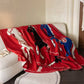 Festive Horse Motif Knit Throw Blanket - image 0
