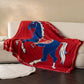Festive Horse Motif Knit Throw Blanket - image 10