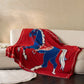 Festive Horse Motif Knit Throw Blanket - Blue - 51"W x 67"L - image 9