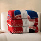 Festive Horse Motif Knit Throw Blanket - image 1