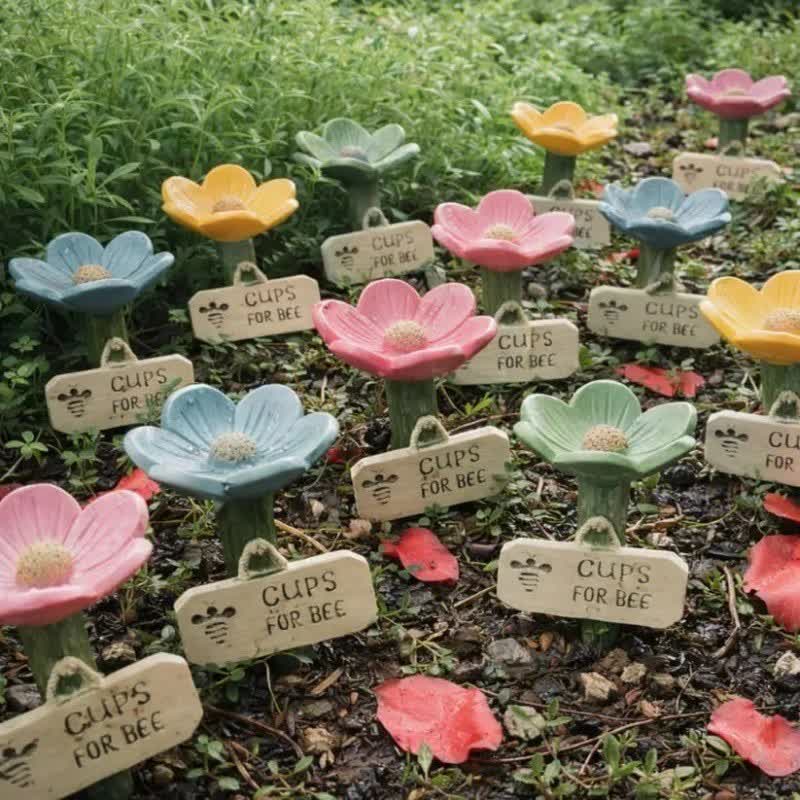 Flower-Shaped Resin Bee Watering Station - image 1