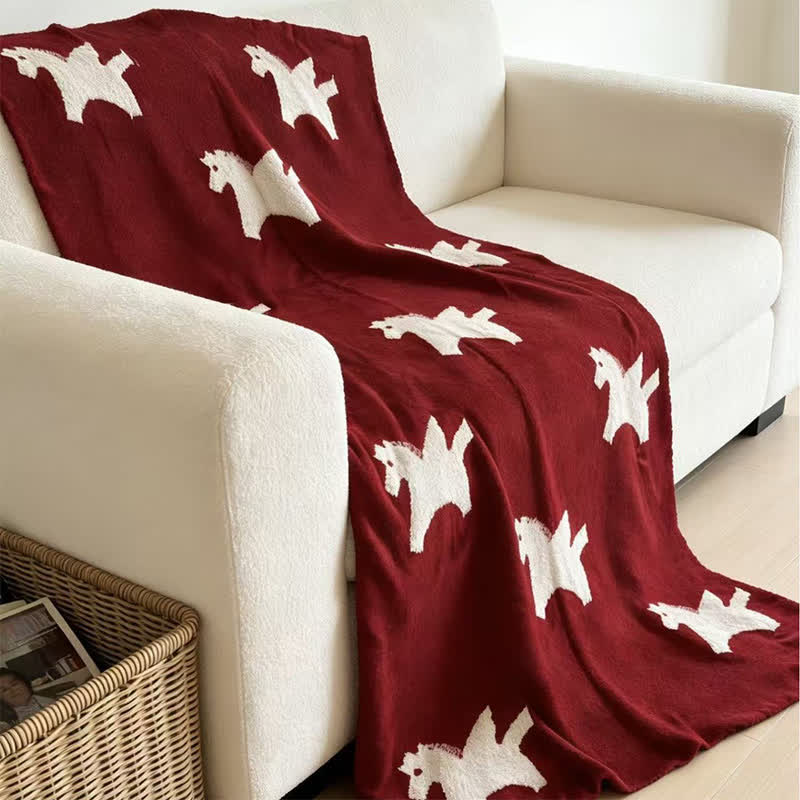 White Pegasus Motif Fleece Blanket - image 5