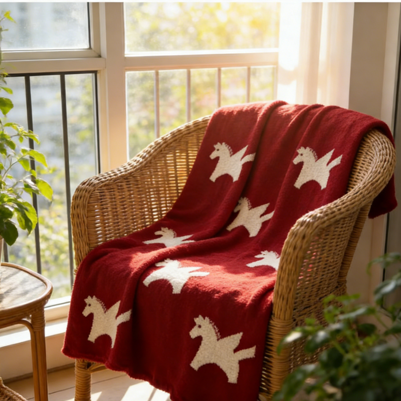 White Pegasus Motif Fleece Blanket - image 2