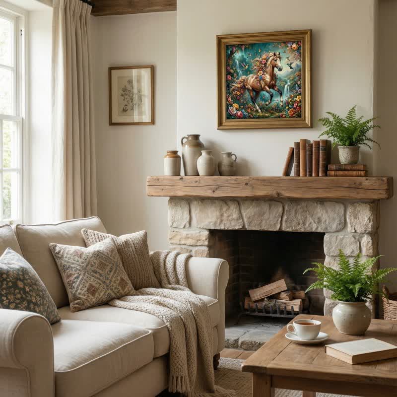 Horse & Floral 3D Effect Decorative Wall Art - image 3