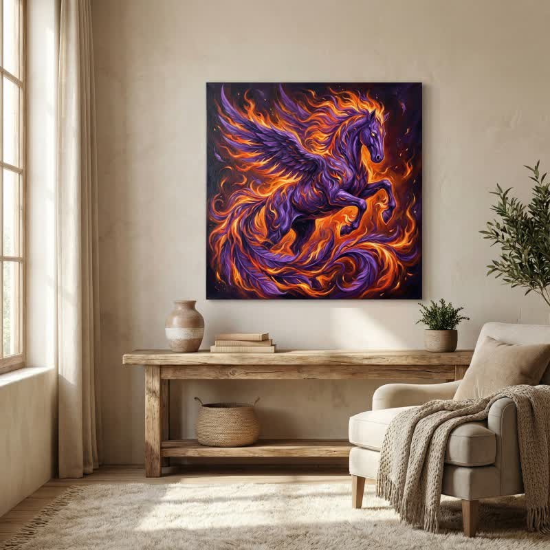 Majestic Pegasus 3D Effect Decorative Wall Art - Purple - 16" x 24" - image 0