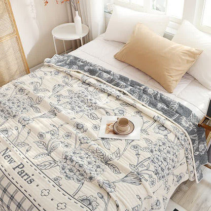 Floral Hydrangea Cotton Gauze Quilt - Queen - image 0