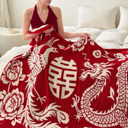 Auspicious Phoenix Knit Throw Blanket - 50"W x 60"L - image 0