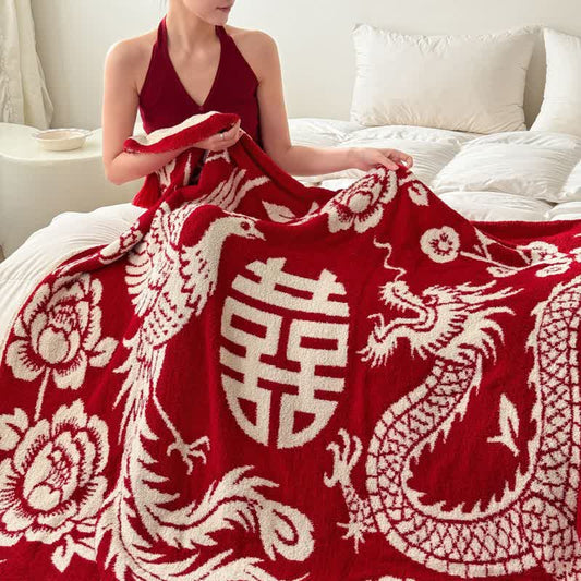 Auspicious Phoenix Knit Throw Blanket - 50"W x 60"L - image 0