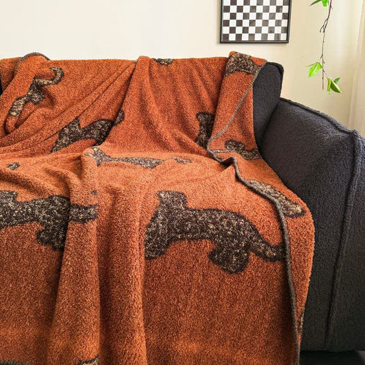 Vintage Leopard Fluffy Throw Blanket - 79"W x 90"L - image 0