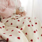 Heart Pattern Throw Blanket with Pom-Poms - image 6