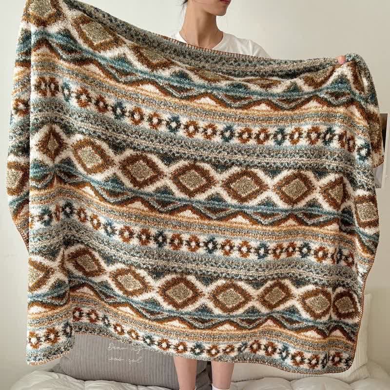 Bohemian Style Fluffy Throw Blanket - image 2