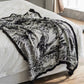 Vintage Ink Floral Bird Knit Throw Blanket - image 1