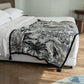 Vintage Ink Floral Bird Knit Throw Blanket - image 5