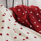 Heart Pattern Throw Blanket with Pom-Poms - image 1
