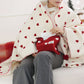 Heart Pattern Throw Blanket with Pom-Poms - image 5