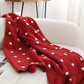Heart Pattern Throw Blanket with Pom-Poms - image 10