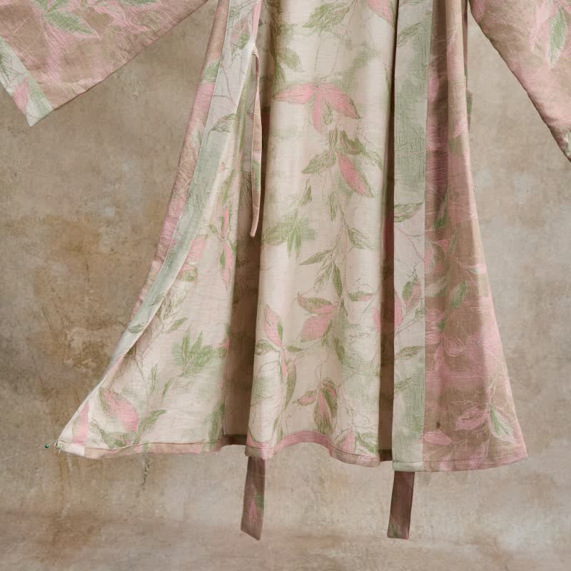Weekend Escapades Natural Leaf Cotton Gauze Kimono Robe - image 24