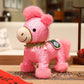 Brocade Chinoiserie Artistic Horse Plushie - Pink - 2PCS - 10"H - image 8