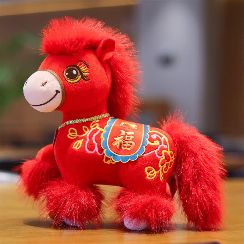 Festive Red Zodiac Stallion with Lucky "Fu" Character - image 3