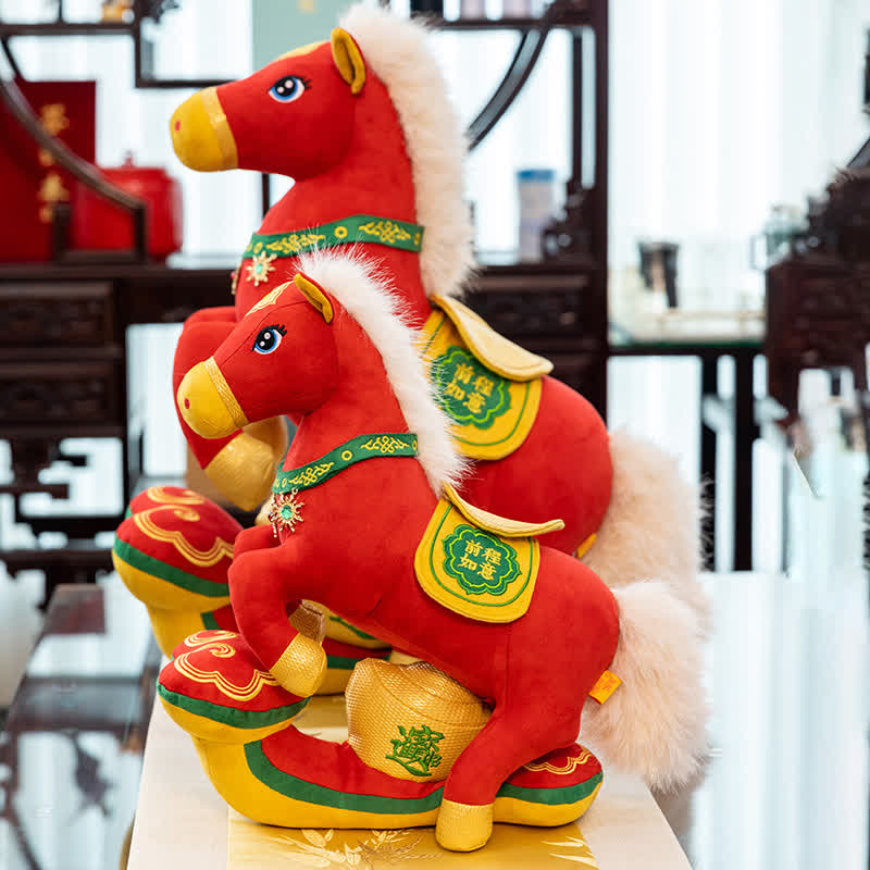 Red & Gold Majestic Horse Mascot Plush - image 3