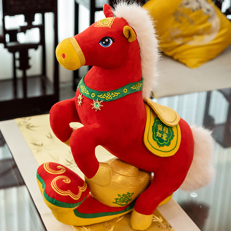 Red & Gold Majestic Horse Mascot Plush - image 5