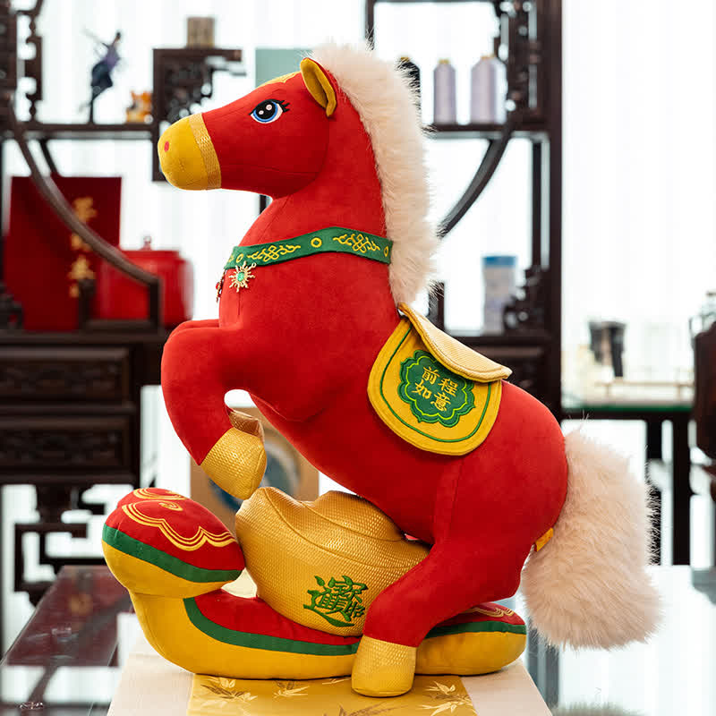 Red & Gold Majestic Horse Mascot Plush - image 6