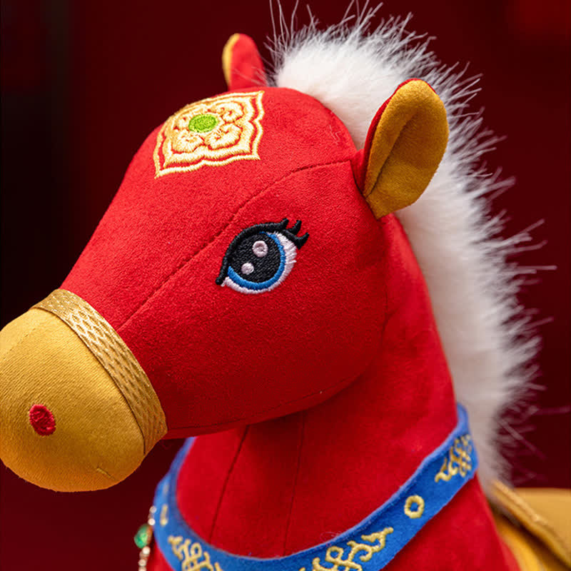 Red & Gold Majestic Horse Mascot Plush - image 11