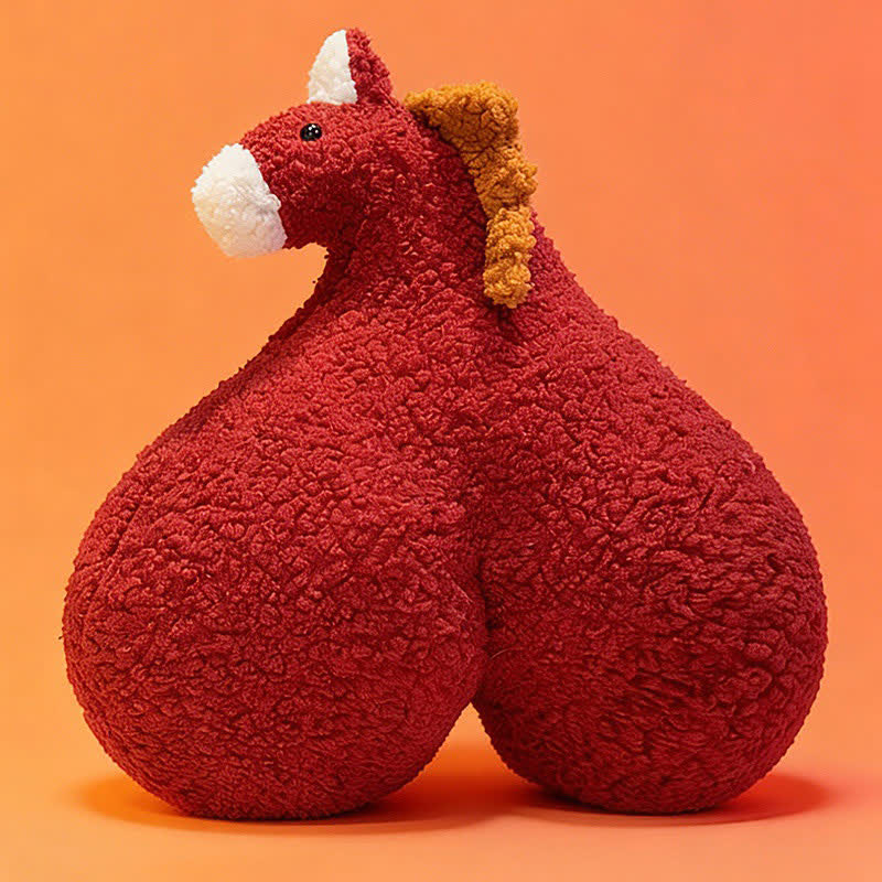 Creative "Horse Butt" Sherpa Plush Pillow - Wine - 19"W x 21"H - image 9