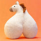 Creative "Horse Butt" Sherpa Plush Pillow - White - 19"W x 21"H - image 7