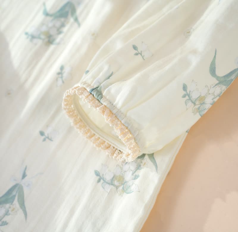Bellflower Floral Cotton Gauze Nightgown - image 4