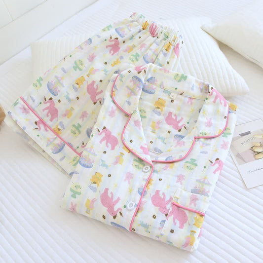 Elephant Playground Cotton Gauze Pajama Set - image 1