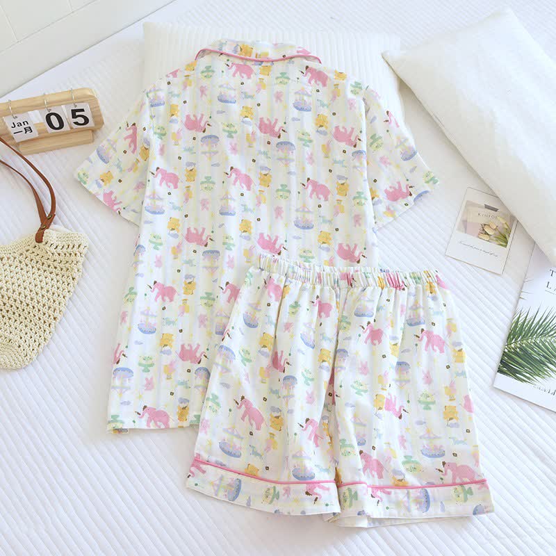 Elephant Playground Cotton Gauze Pajama Set - image 3