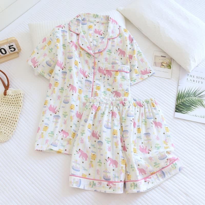 Elephant Playground Cotton Gauze Pajama Set - image 2