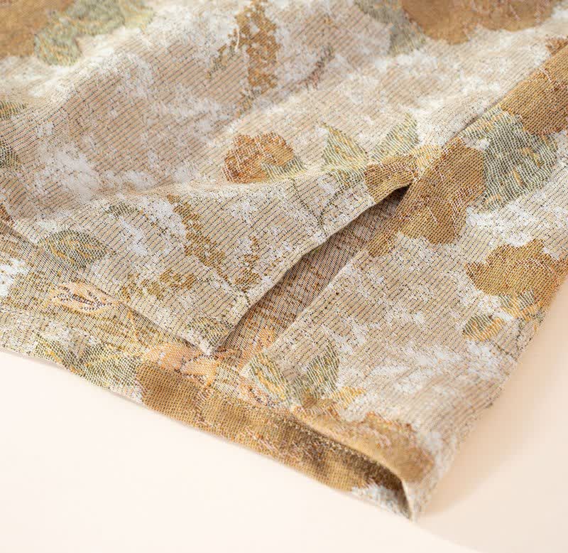 Vintage Floral Mandarin Collar Cotton Pajama Set - image 6