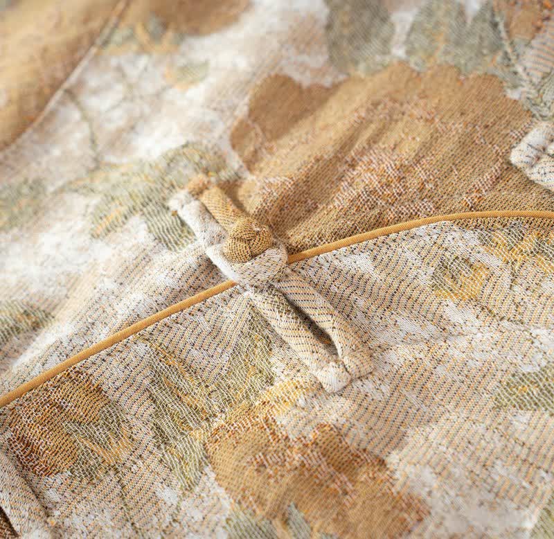 Vintage Floral Mandarin Collar Cotton Pajama Set - image 4