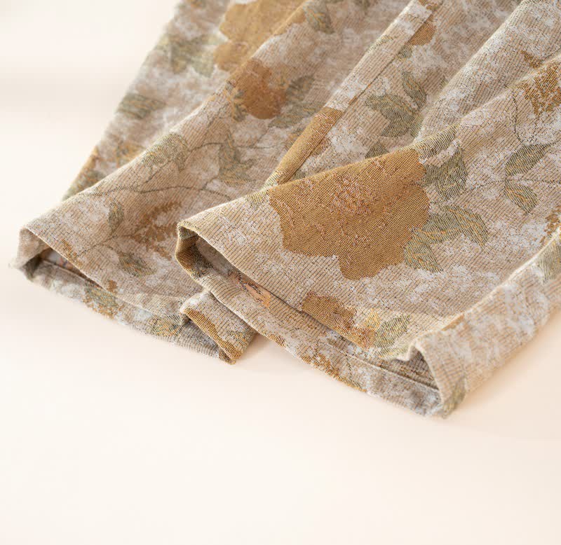 Vintage Floral Mandarin Collar Cotton Pajama Set - image 10