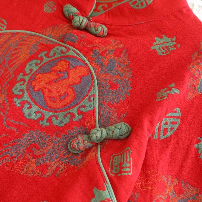 Auspicious Mandarin Collar Cotton Pajama Set - image 4