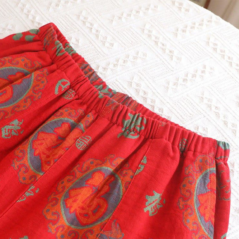 Auspicious Mandarin Collar Cotton Pajama Set - image 7