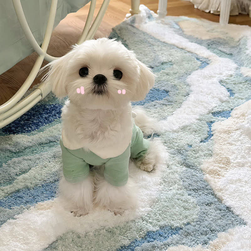 Abstract Ocean Wave Shaped Flocked Rug - image 6