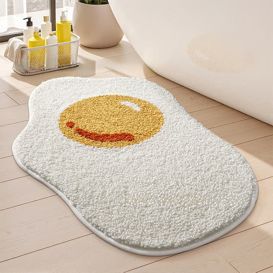 Fried Egg Shaped Flocked Rug - image 1