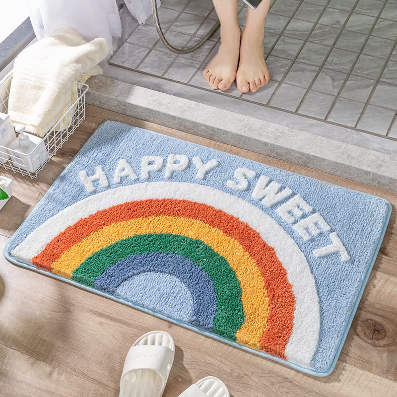 Cartoon Rainbow Decorative Bath Rug - Light Blue - 23"W x 35"L - image 5