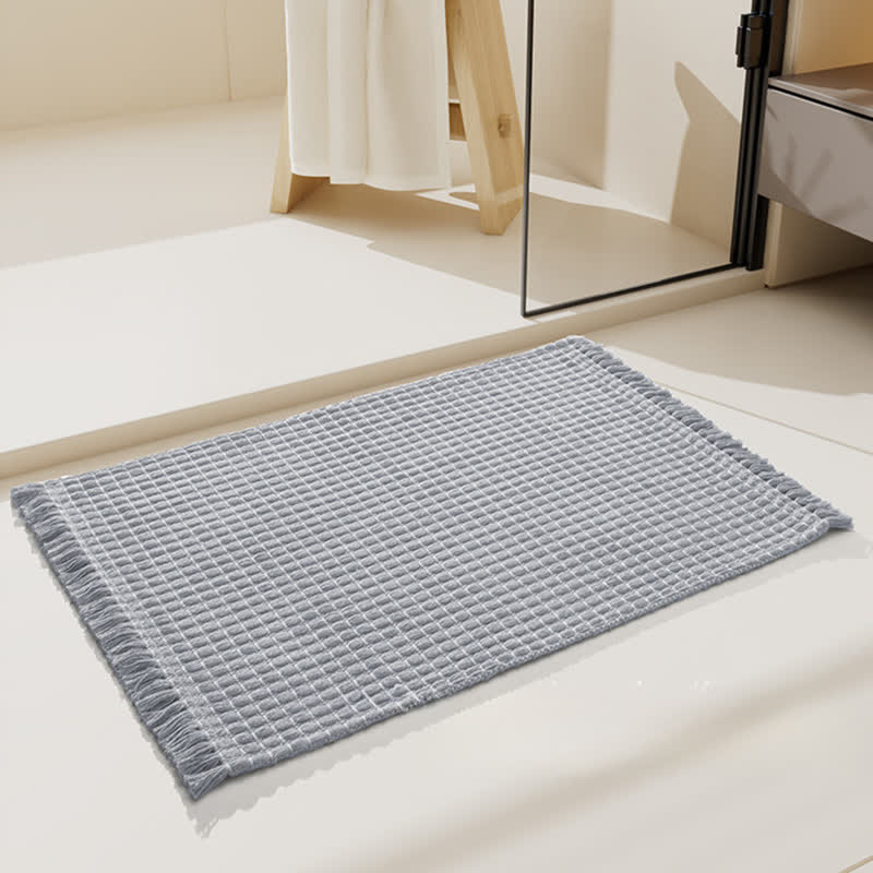 Woven Bath Mat with Tassels - image 3