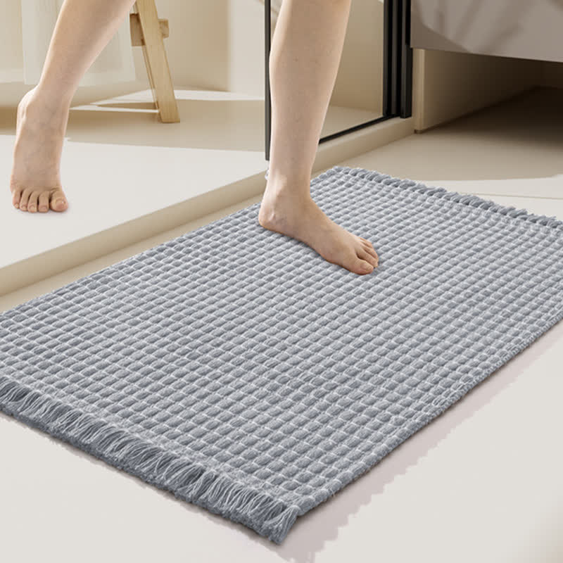 Woven Bath Mat with Tassels - image 2