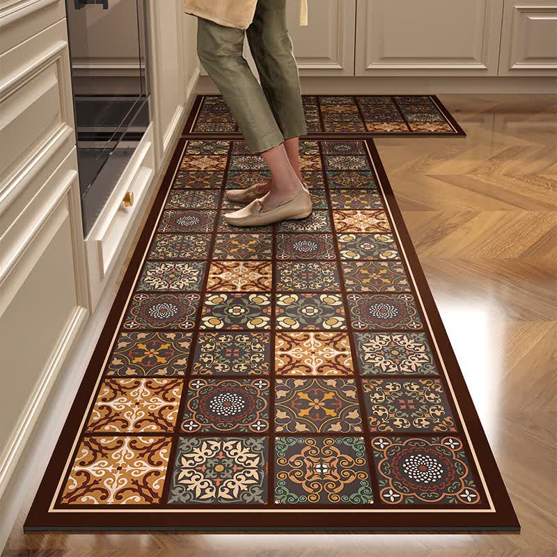 Diatom Mud Patchwork Pattern Kitchen Rug - 23" x 35"+23" x 71" - image 0