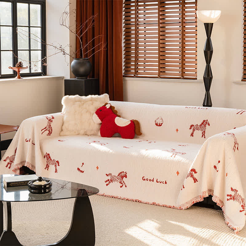 New Year Lucky Horse Sofa Protector - image 2